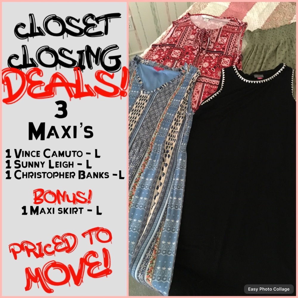 CLOSET CLOSING DEAL‼️3 Maxi Dresses/ 1 BONUS Maxi Skirt
